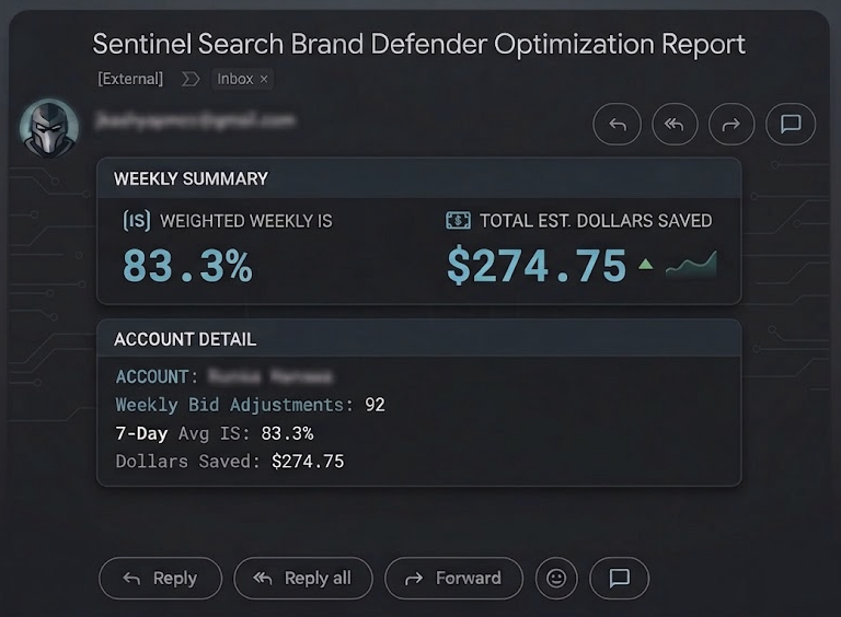image of sentinel search email briefing